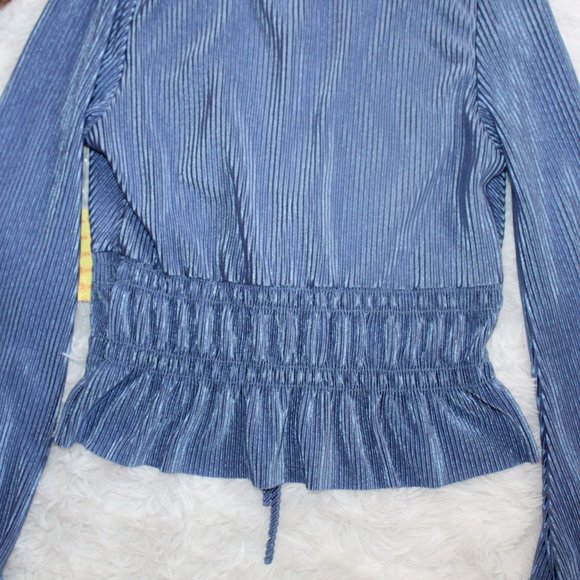 Mistyrose Bishop Sleeve Faux Wrap Blouse - Picture 5 of 14